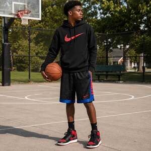Nike Dri-FIT Basketball Shorts Black Red Blue Size L
